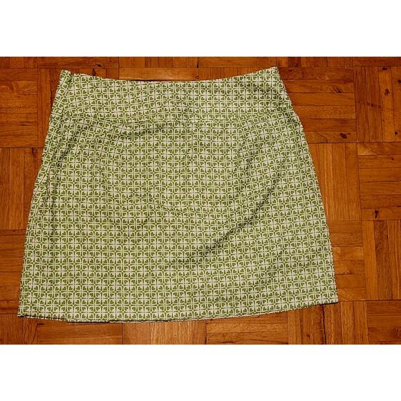 IZOD green white stretch skort lime green and white hearts SIZE 10 w side zipper - Picture 7 of 8